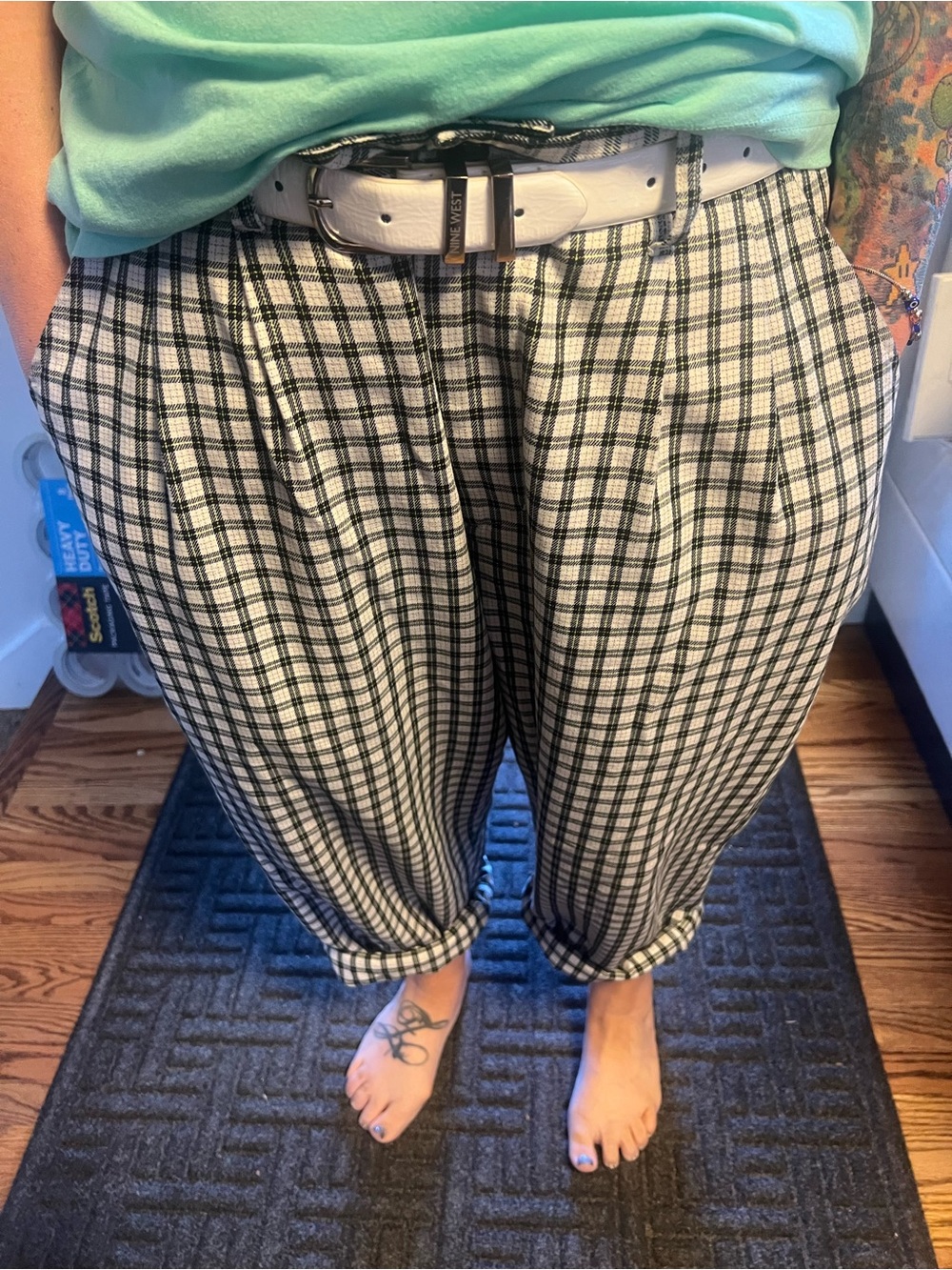 Obey Black and White Plaid Chinos